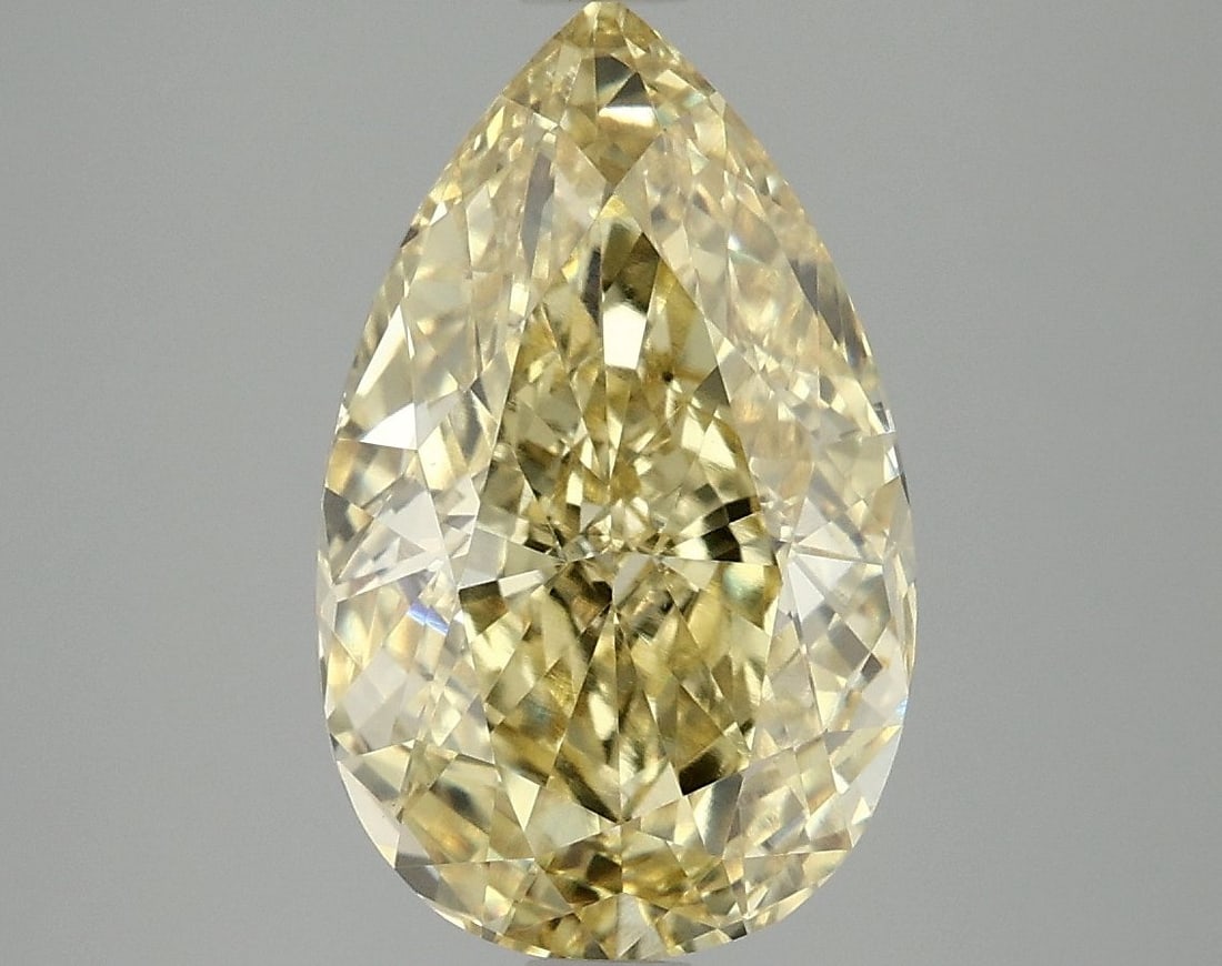 Loose Diamond - PEAR 4.08ct Fancy Intense Yellow VVS2: Loose Diamond - PEAR 4.08ct Fancy Intense Yellow VVS2 Source: This is a real non-mined Diamond that has been grown in a lab Shape: PEAR Carats: 4.08 Color: Fancy Intense Yellow Certification: IGI Vide
