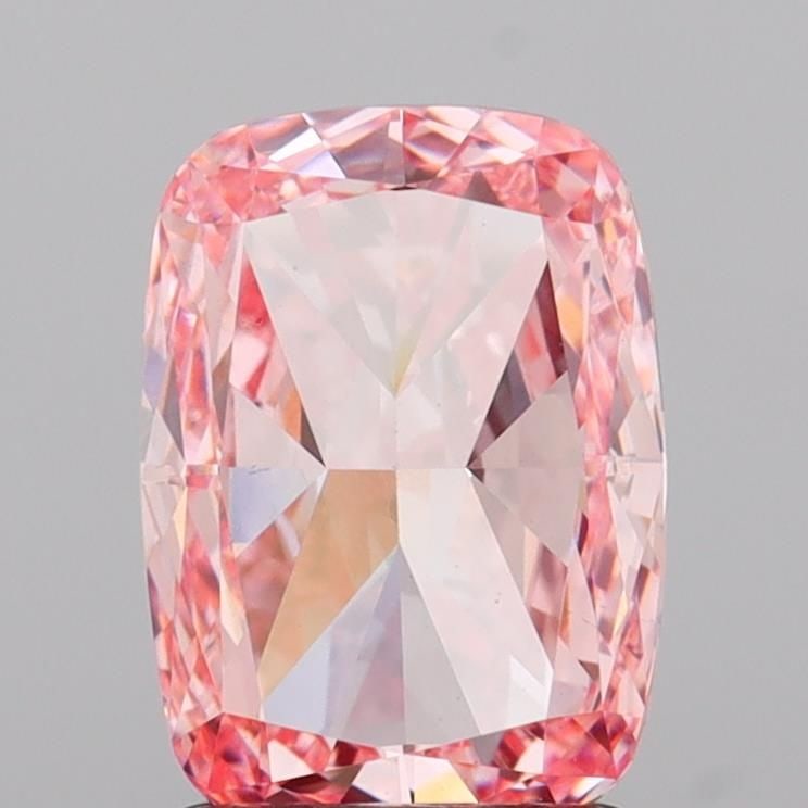 Loose Diamond - CUSHION MODIFIED 2.03ct Fancy Intense Pink VS1: Loose Diamond - CUSHION MODIFIED 2.03ct Fancy Intense Pink VS1 Source: This is a real non-mined Diamond that has been grown in a lab Shape: CUSHION MODIFIED Carats: 2.03 Color: Fancy Intense Pink Cert