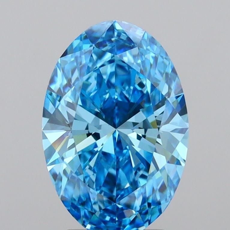 Loose Diamond - OVAL 2.6ct Fancy Vivid Blue VVS2: Loose Diamond - OVAL 2.6ct Fancy Vivid Blue VVS2 Source: This is a real non-mined Diamond that has been grown in a lab Shape: OVAL Carats: 2.6 Color: Fancy Vivid Blue Certification: IGI Video: