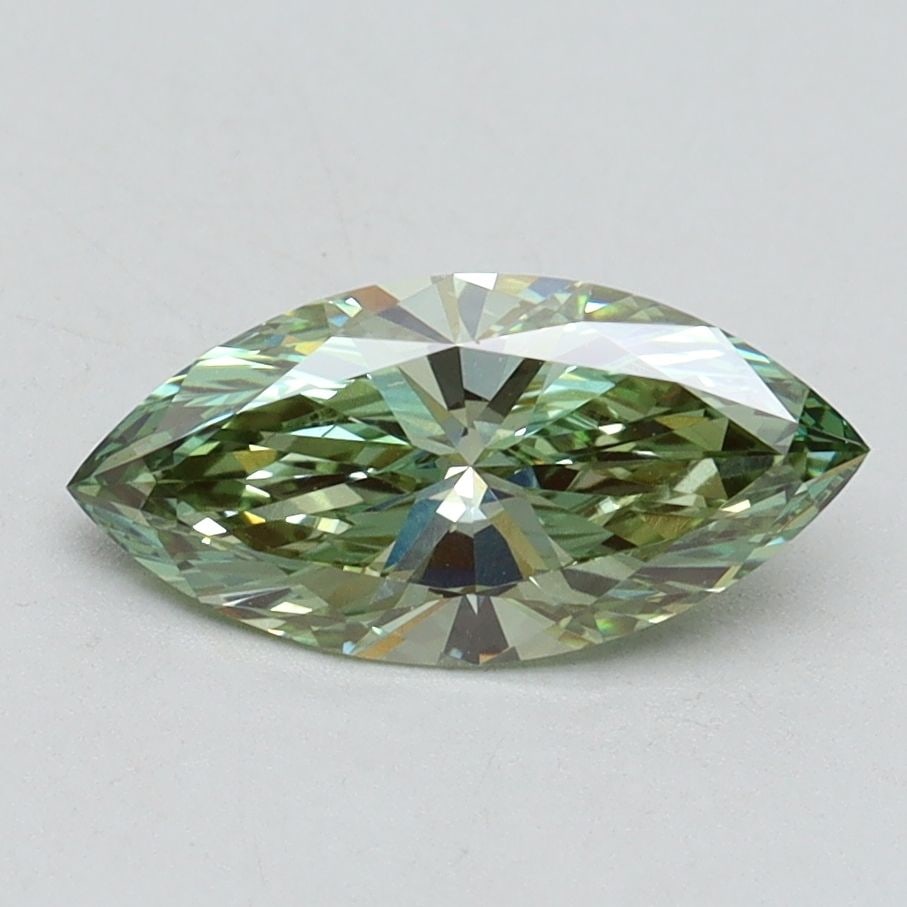 Loose Diamond - MARQUISE 1.01ct Fancy Vivid Green VS1: Loose Diamond - MARQUISE 1.01ct Fancy Vivid Green VS1 Source: This is a real non-mined Diamond that has been grown in a lab Shape: MARQUISE Carats: 1.01 Color: Fancy Vivid Green Certification: IGI Vid