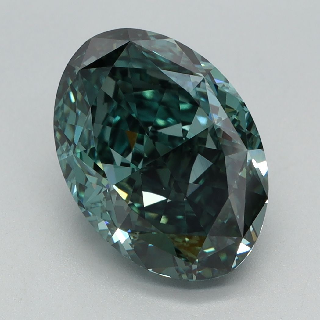 Loose Diamond - OVAL 3.1ct Fancy Vivid Green VS1: Loose Diamond - OVAL 3.1ct Fancy Vivid Green VS1 Source: This is a real non-mined Diamond that has been grown in a lab Shape: OVAL Carats: 3.1 Color: Fancy Vivid Green Certification: IGI Video:
