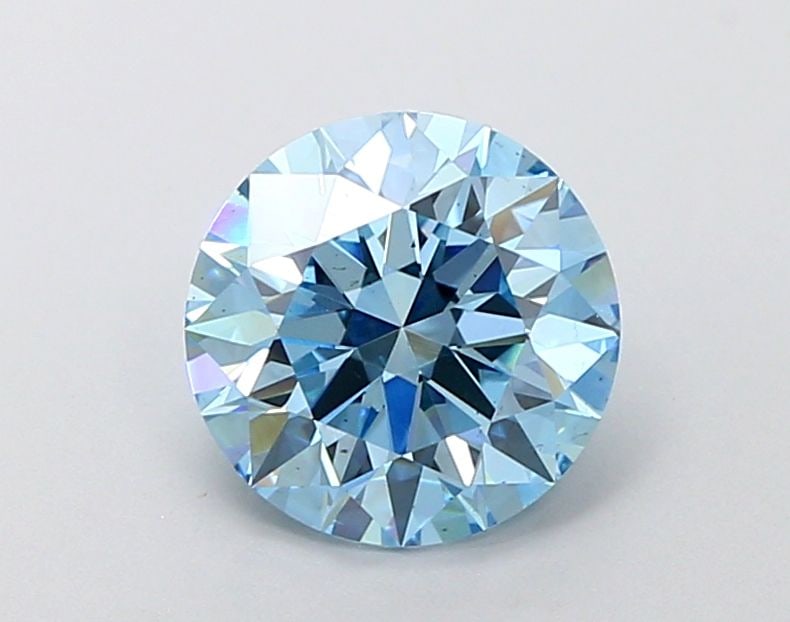 Ideal Loose Diamond - ROUND 2.02ct Fancy Vivid Blue VS2: Ideal Loose Diamond - ROUND 2.02ct Fancy Vivid Blue VS2 Source: This is a real non-mined Diamond that has been grown in a lab Shape: ROUND Carats: 2.02 Color: Fancy Vivid Blue Certification: IGI Video