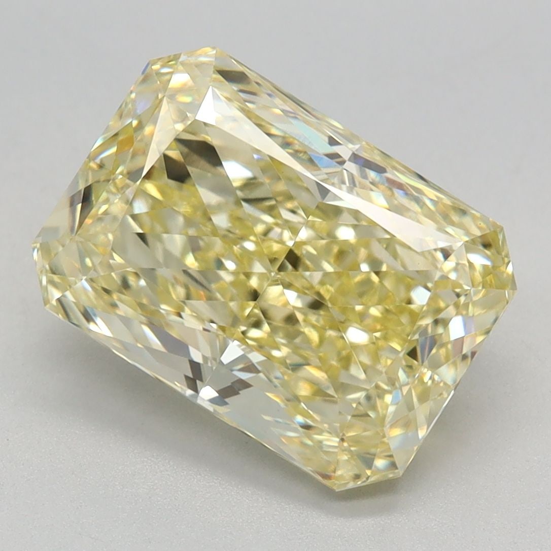 Loose Diamond - RADIANT 3.43ct Fancy Yellow VVS2: Loose Diamond - RADIANT 3.43ct Fancy Yellow VVS2 Source: This is a real non-mined Diamond that has been grown in a lab Shape: RADIANT Carats: 3.43 Color: Fancy Yellow Certification: IGI Video: