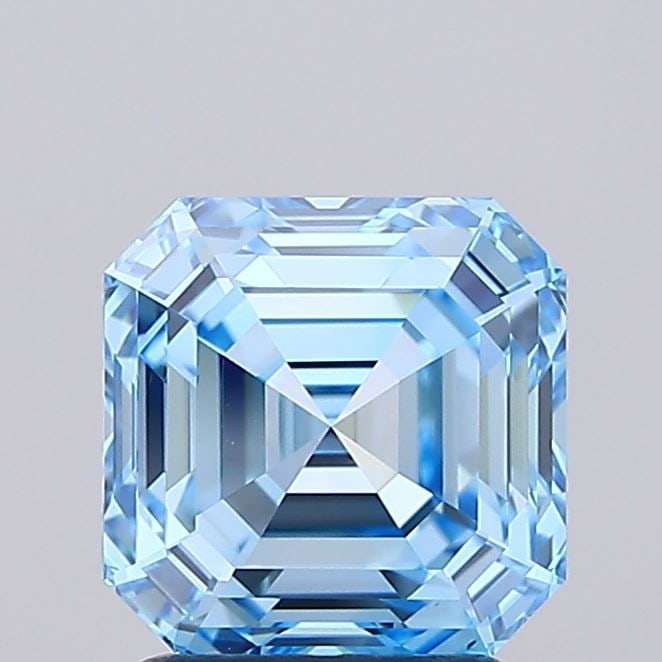 Loose Diamond - ASSCHER 2.13ct Fancy Vivid Blue VS1: Loose Diamond - ASSCHER 2.13ct Fancy Vivid Blue VS1 Source: This is a real non-mined Diamond that has been grown in a lab Shape: ASSCHER Carats: 2.13 Color: Fancy Vivid Blue Certification: IGI Video: