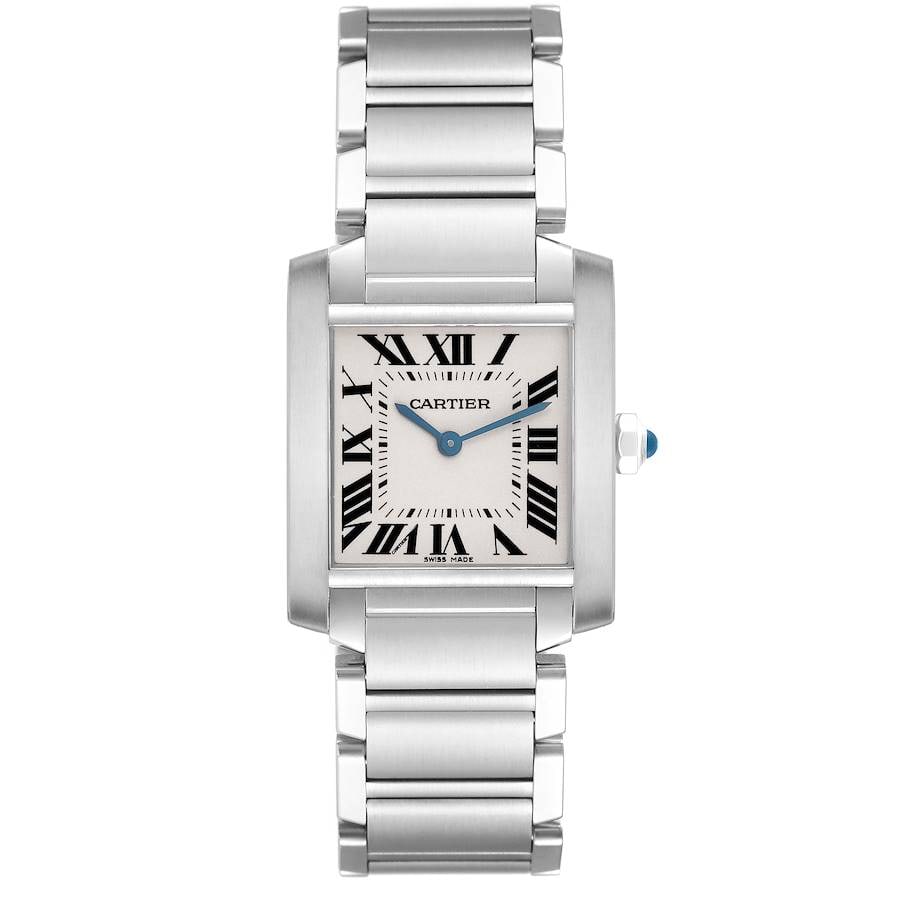 Cartier Tank Francaise Ref 3751 WSTA0005 Stainless Steel 25 x 30 mm Watch: Cartier Tank Francaise Ref 3751 WSTA0005 Stainless Steel 25 x 30 mm Watch This Cartier Tank Francaise Midsize watch features a white Roman numeral dial and a stainless steel case. It is in very good c