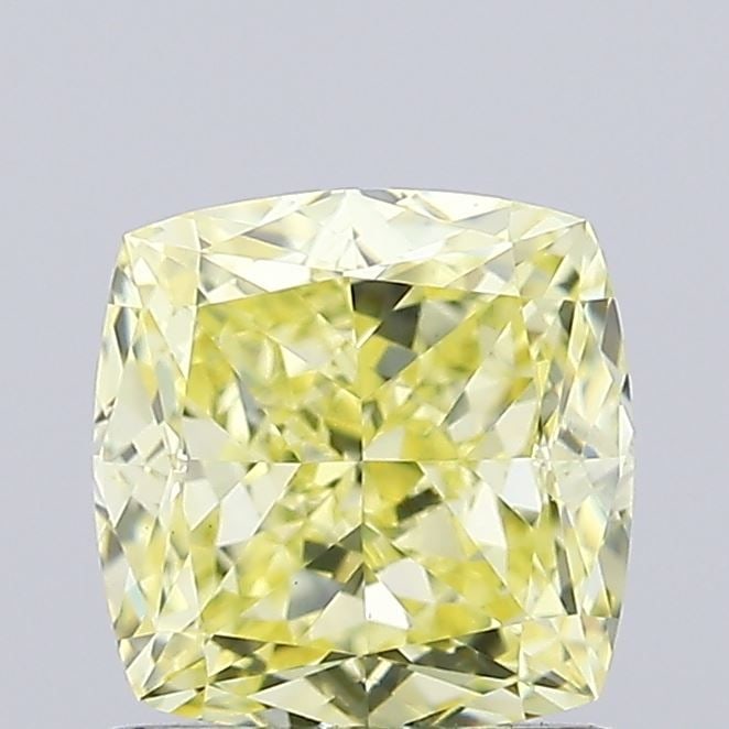 Loose Diamond - CUSHION MODIFIED 1.11ct Fancy Yellow VS1: Loose Diamond - CUSHION MODIFIED 1.11ct Fancy Yellow VS1 Source: This is a real non-mined Diamond that has been grown in a lab Shape: CUSHION MODIFIED Carats: 1.11 Color: Fancy Yellow Certification: I