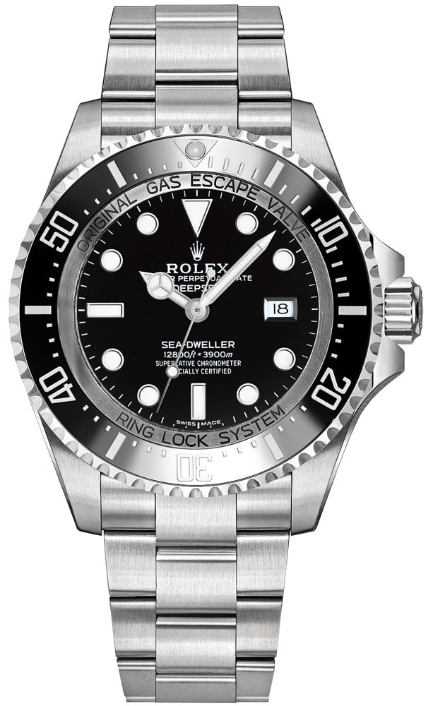 Sea-Dweller Deepsea Ref 116660 Black Dial Oyster Bracelet with Card: Sea-Dweller Deepsea Ref 116660 Black Dial Oyster Bracelet with Card This is a Rolex Sea-Dweller Deepsea men's watch featuring a black dial and a ceramic bezel. It comes on an Oyster bracelet and carri