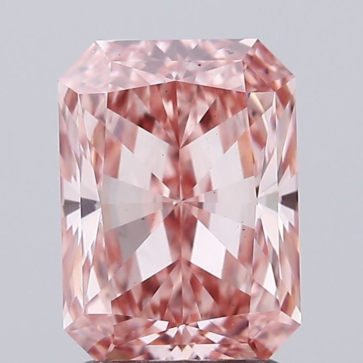 Loose Diamond - RADIANT 2.02ct Fancy Vivid Pink VS2: Loose Diamond - RADIANT 2.02ct Fancy Vivid Pink VS2 Source: This is a real non-mined Diamond that has been grown in a lab Shape: RADIANT Carats: 2.02 Color: Fancy Vivid Pink Certification: IGI Video: