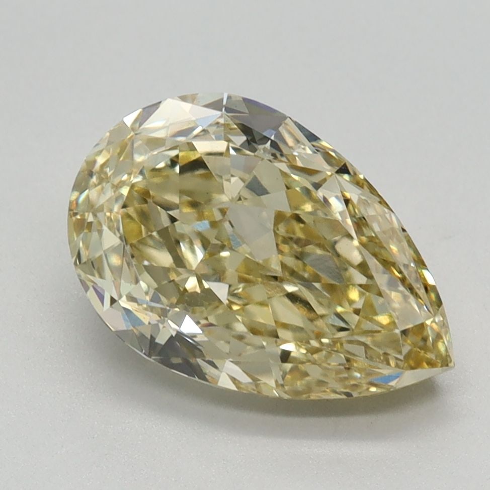 Loose Diamond - PEAR 2.19ct Fancy Yellow VS1: Loose Diamond - PEAR 2.19ct Fancy Yellow VS1 Source: This is a real non-mined Diamond that has been grown in a lab Shape: PEAR Carats: 2.19 Color: Fancy Yellow Certification: IGI Video: