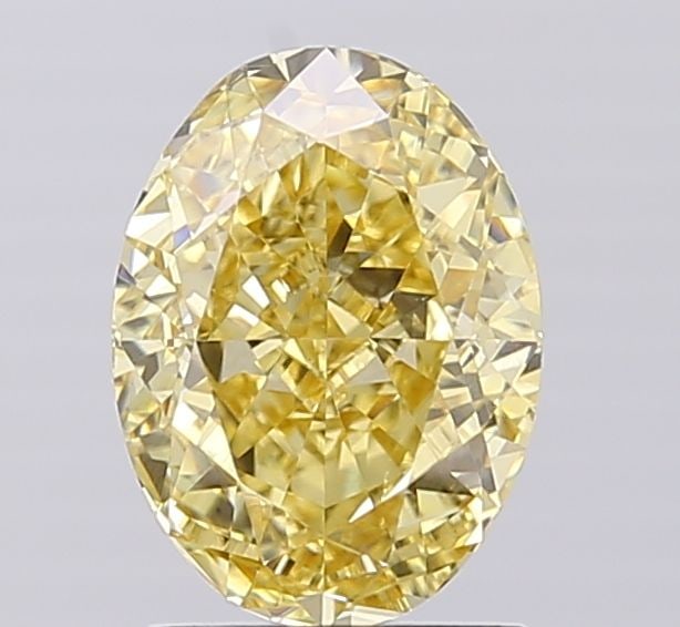 Loose Diamond - OVAL 2.1ct Fancy Intense Yellow VVS2: Loose Diamond - OVAL 2.1ct Fancy Intense Yellow VVS2 Source: This is a real non-mined Diamond that has been grown in a lab Shape: OVAL Carats: 2.1 Color: Fancy Intense Yellow Certification: IGI Video:
