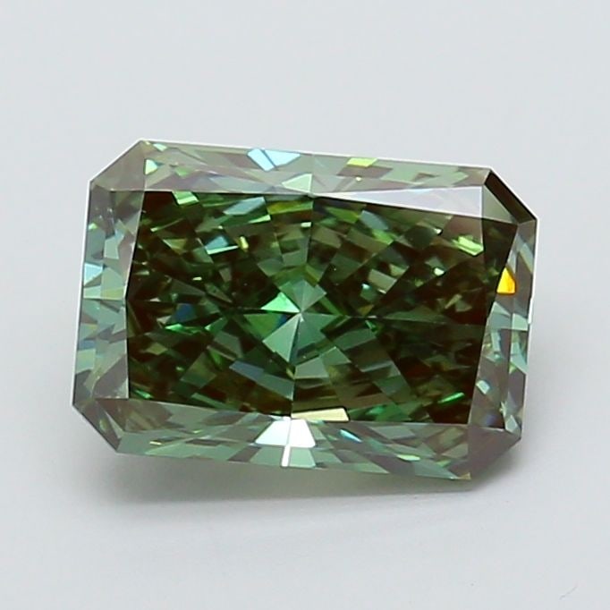 Loose Diamond - RADIANT 4.11ct Fancy Vivid Green VS1: Loose Diamond - RADIANT 4.11ct Fancy Vivid Green VS1 Source: This is a real non-mined Diamond that has been grown in a lab Shape: RADIANT Carats: 4.11 Color: Fancy Vivid Green Certification: IGI Video