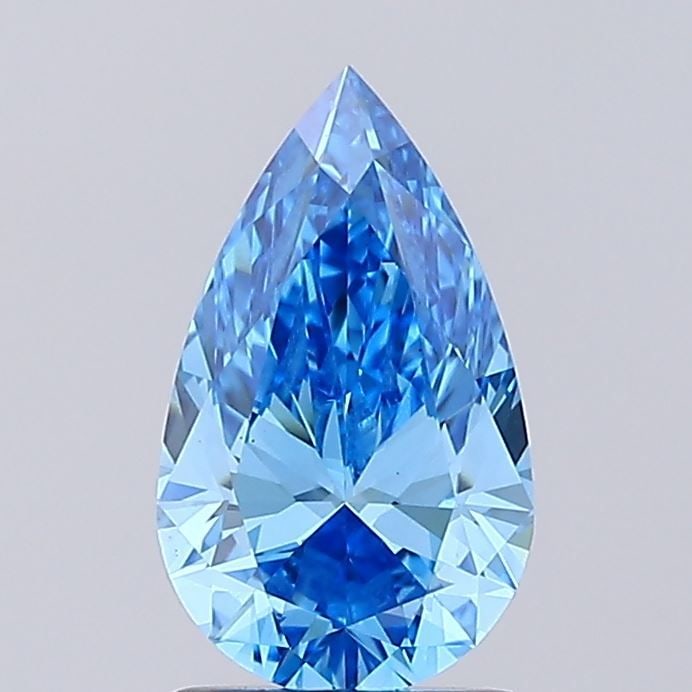 Loose Diamond - PEAR 1.54ct Fancy Vivid Blue VS1: Loose Diamond - PEAR 1.54ct Fancy Vivid Blue VS1 Source: This is a real non-mined Diamond that has been grown in a lab Shape: PEAR Carats: 1.54 Color: Fancy Vivid Blue Certification: IGI Video: