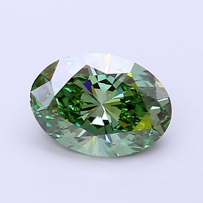 Loose Diamond - OVAL 1.2ct Fancy Vivid Green VS1: Loose Diamond - OVAL 1.2ct Fancy Vivid Green VS1 Source: This is a real non-mined Diamond that has been grown in a lab Shape: OVAL Carats: 1.2 Color: Fancy Vivid Green Certification: IGI Video: