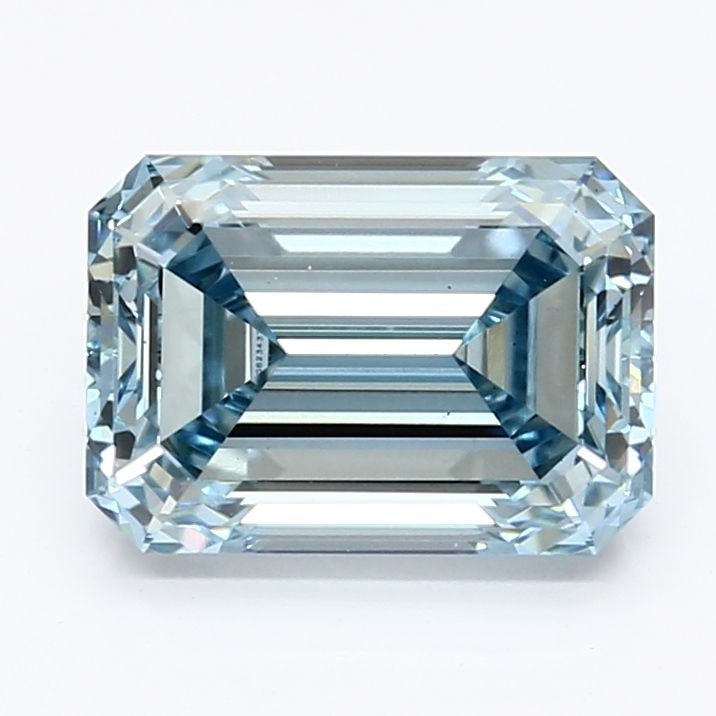 Loose Diamond - EMERALD 2.43ct Fancy Intense Blue VS1: Loose Diamond - EMERALD 2.43ct Fancy Intense Blue VS1 Source: This is a real non-mined Diamond that has been grown in a lab Shape: EMERALD Carats: 2.43 Color: Fancy Intense Blue Certification: IGI Vid