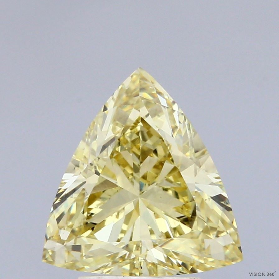 Loose Diamond - TRIANGULAR 3.0ct Fancy Yellow VS2: Loose Diamond - TRIANGULAR 3.0ct Fancy Yellow VS2 Source: This is a real non-mined Diamond that has been grown in a lab Shape: TRIANGULAR Carats: 3.0 Color: Fancy Yellow Certification: IGI Video: