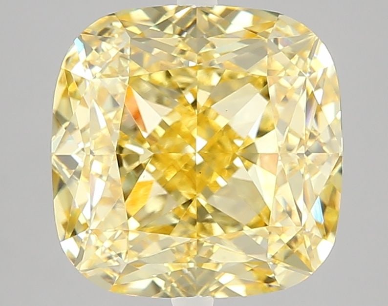 Loose Diamond - CUSHION MODIFIED 5.86ct Fancy Intense Yellow VS1: Loose Diamond - CUSHION MODIFIED 5.86ct Fancy Intense Yellow VS1 Source: This is a real non-mined Diamond that has been grown in a lab Shape: CUSHION MODIFIED Carats: 5.86 Color: Fancy Intense Yellow 