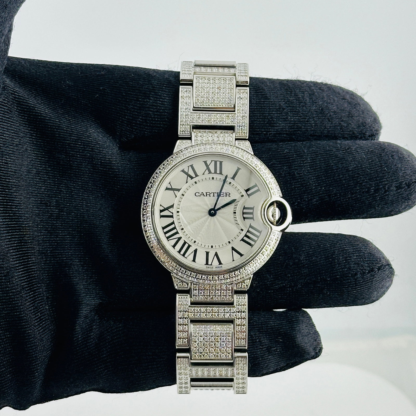 Ballon Bleu Reference 3005 Silver Roman Dial Diamond Bezel and Bracelet Watch (1 of 5)