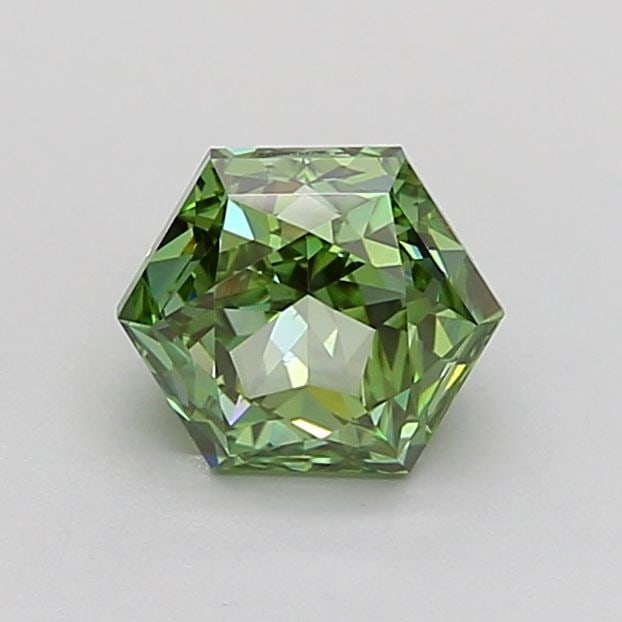 Loose Diamond - HEXAGONAL 1.04ct Fancy Vivid Green VS1: Loose Diamond - HEXAGONAL 1.04ct Fancy Vivid Green VS1 Source: This is a real non-mined Diamond that has been grown in a lab Shape: HEXAGONAL Carats: 1.04 Color: Fancy Vivid Green Certification: IGI V
