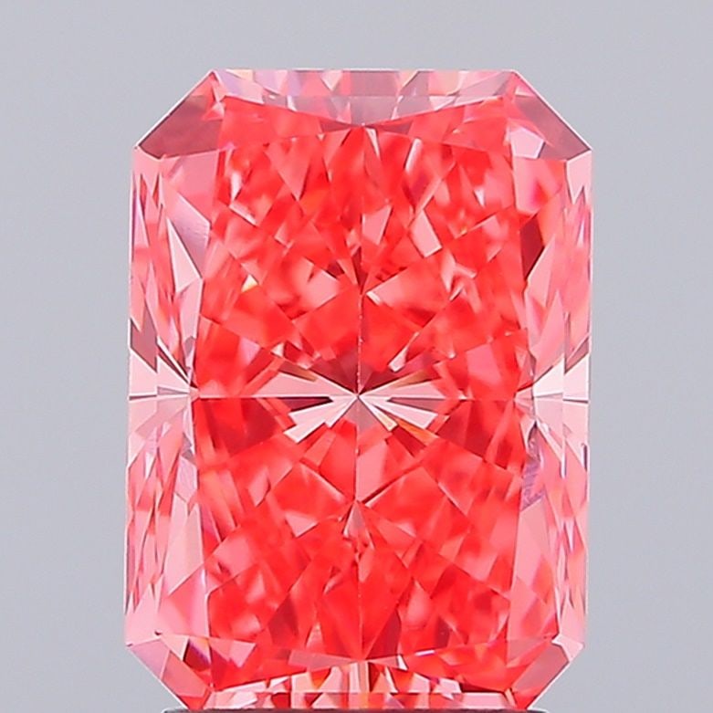 Loose Diamond - RADIANT 2.98ct Fancy Vivid Pink VVS2: Loose Diamond - RADIANT 2.98ct Fancy Vivid Pink VVS2 Source: This is a real non-mined Diamond that has been grown in a lab Shape: RADIANT Carats: 2.98 Color: Fancy Vivid Pink Certification: IGI