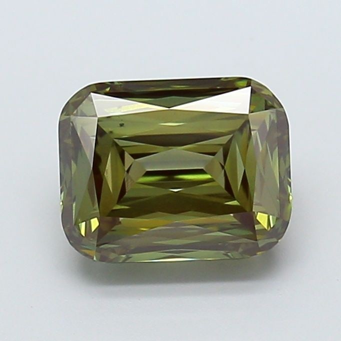 Loose Diamond - CUSHION MODIFIED 2.71ct Fancy Deep Green VS2: Loose Diamond - CUSHION MODIFIED 2.71ct Fancy Deep Green VS2 Source: This is a real non-mined Diamond that has been grown in a lab Shape: CUSHION MODIFIED Carats: 2.71 Color: Fancy Deep Green Certific