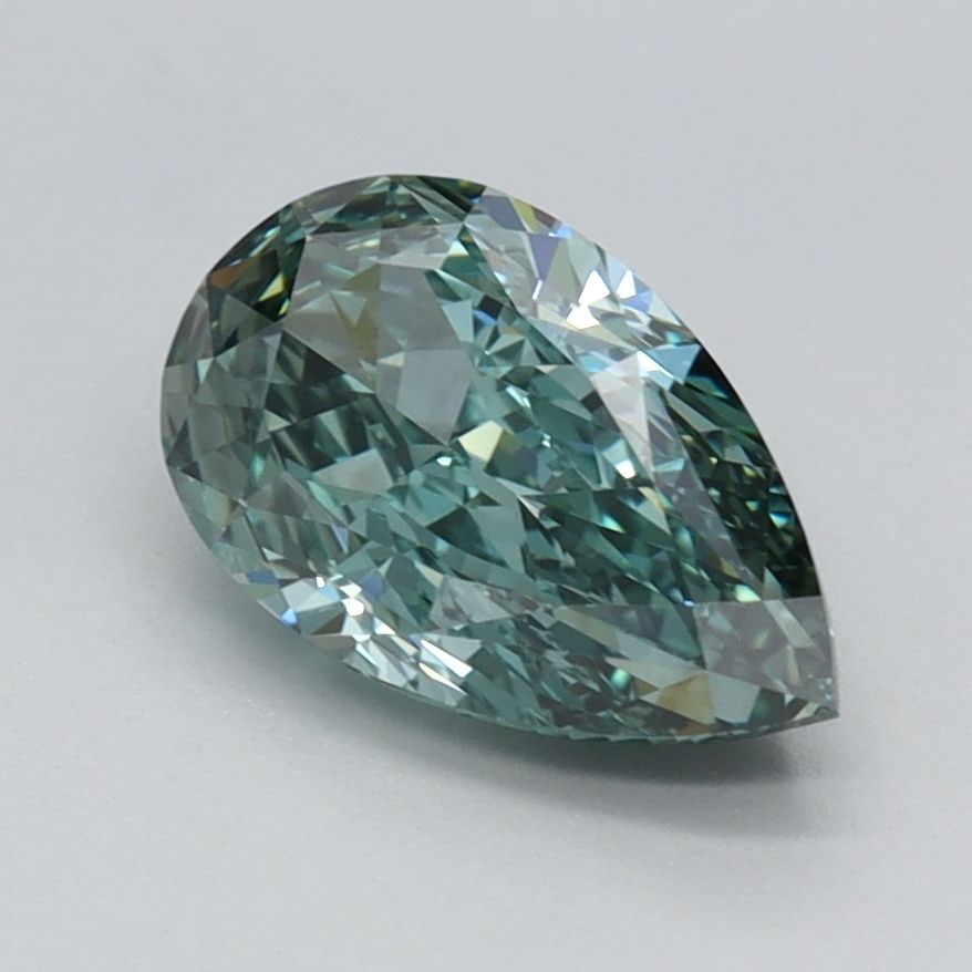 Loose Diamond - PEAR 1.2ct Fancy Vivid Green VVS2: Loose Diamond - PEAR 1.2ct Fancy Vivid Green VVS2 Source: This is a real non-mined Diamond that has been grown in a lab Shape: PEAR Carats: 1.2 Color: Fancy Vivid Green Certification: IGI Video:
