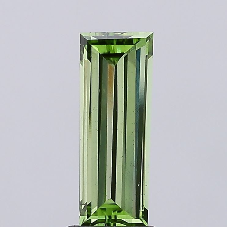 Loose Diamond - BAGUETTE 2.0ct Fancy Vivid Green VS2: Loose Diamond - BAGUETTE 2.0ct Fancy Vivid Green VS2 Source: This is a real non-mined Diamond that has been grown in a lab Shape: BAGUETTE Carats: 2.0 Color: Fancy Vivid Green Certification: IGI Video