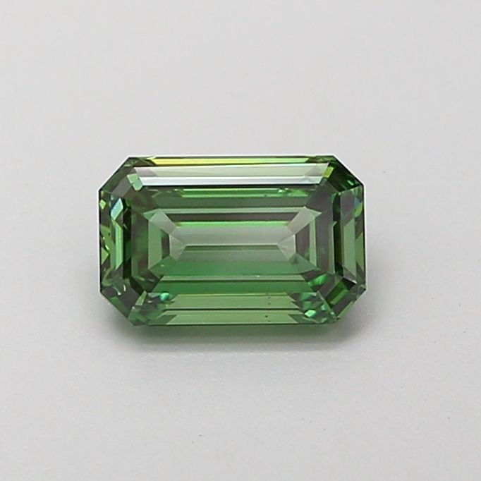 Loose Diamond - EMERALD 0.69ct Fancy Vivid Green VS1: Loose Diamond - EMERALD 0.69ct Fancy Vivid Green VS1 Source: This is a real non-mined Diamond that has been grown in a lab Shape: EMERALD Carats: 0.69 Color: Fancy Vivid Green Certification: IGI Video