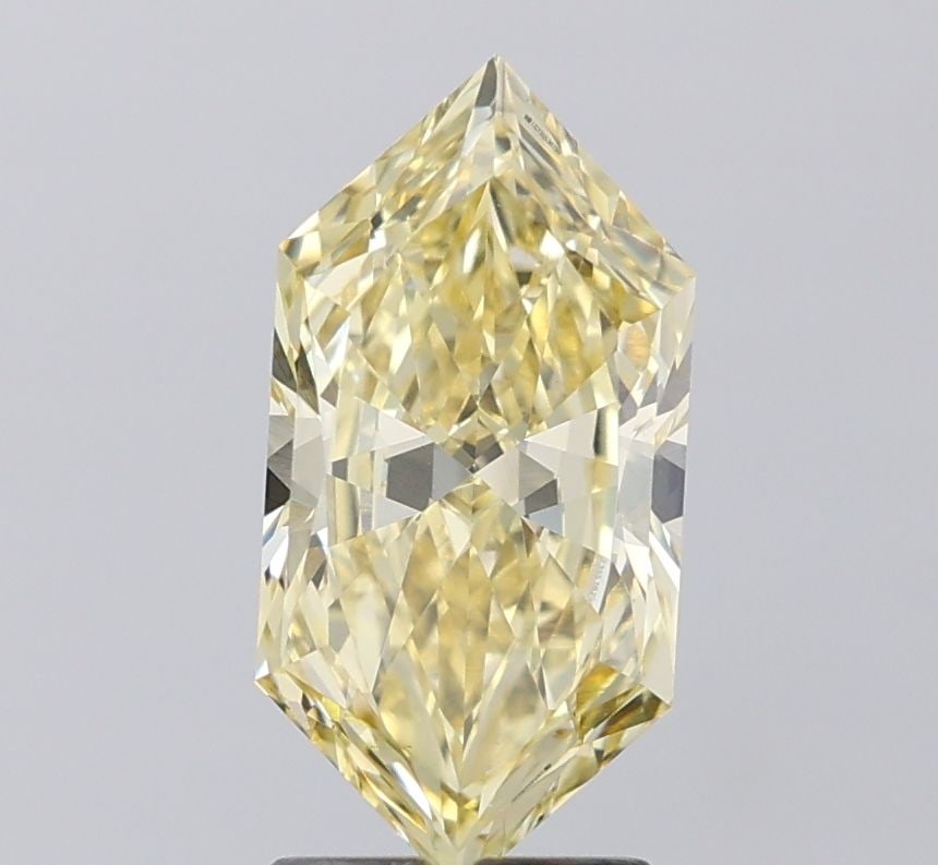 Loose Diamond - HEXAGONAL 2.0ct Fancy Intense Yellow VS1: Loose Diamond - HEXAGONAL 2.0ct Fancy Intense Yellow VS1 Source: This is a real non-mined Diamond that has been grown in a lab Shape: HEXAGONAL Carats: 2.0 Color: Fancy Intense Yellow Certification: I