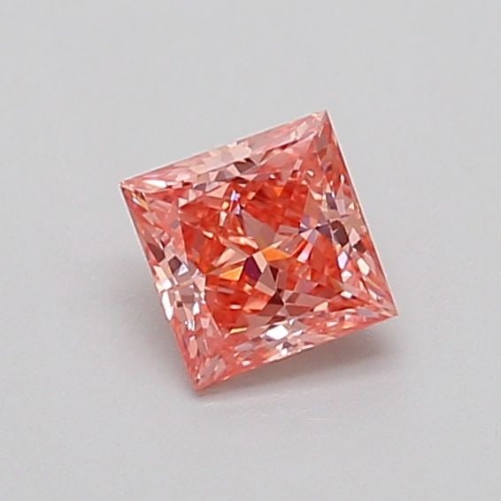 Loose Diamond - PRINCESS 0.43ct Fancy Vivid Orangey Pink VVS2: Loose Diamond - PRINCESS 0.43ct Fancy Vivid Orangey Pink VVS2 Source: This is a real non-mined Diamond that has been grown in a lab Shape: PRINCESS Carats: 0.43 Color: Fancy Vivid Orangey Pink Certifi