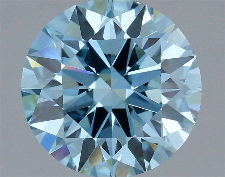 Ideal Loose Diamond - ROUND 2.47ct Fancy Vivid Blue VS1: Ideal Loose Diamond - ROUND 2.47ct Fancy Vivid Blue VS1 Source: This is a real non-mined Diamond that has been grown in a lab Shape: ROUND Carats: 2.47 Color: Fancy Vivid Blue Certification: IGI