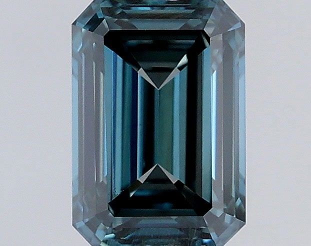 Loose Diamond - EMERALD 0.44ct Fancy Intense Greenish Blue VS1: Loose Diamond - EMERALD 0.44ct Fancy Intense Greenish Blue VS1 Source: This is a real non-mined Diamond that has been grown in a lab Shape: EMERALD Carats: 0.44 Color: Fancy Intense Greenish Blue Cert