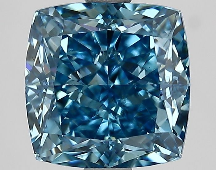 Loose Diamond - CUSHION MODIFIED 2.68ct Fancy Vivid Blue VS1: Loose Diamond - CUSHION MODIFIED 2.68ct Fancy Vivid Blue VS1 Source: This is a real non-mined Diamond that has been grown in a lab Shape: CUSHION MODIFIED Carats: 2.68 Color: Fancy Vivid Blue Certific