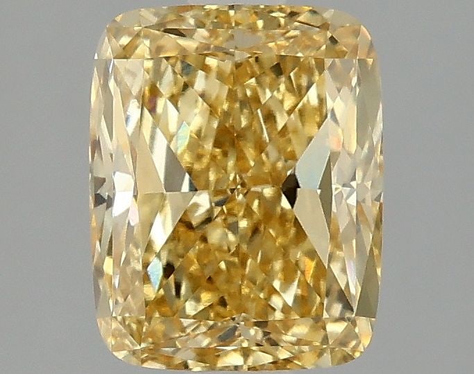 Loose Diamond - CUSHION MODIFIED 2.1ct Fancy Vivid Yellow VS1: Loose Diamond - CUSHION MODIFIED 2.1ct Fancy Vivid Yellow VS1 Source: This is a real non-mined Diamond that has been grown in a lab Shape: CUSHION MODIFIED Carats: 2.1 Color: Fancy Vivid Yellow Certif