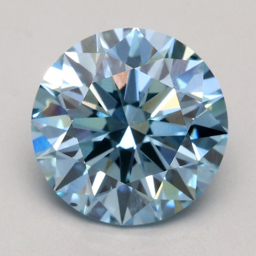 Ideal Loose Diamond - ROUND 2.0ct Fancy Blue VS1: Ideal Loose Diamond - ROUND 2.0ct Fancy Blue VS1 Source: This is a real non-mined Diamond that has been grown in a lab Shape: ROUND Carats: 2.0 Color: Fancy Blue Certification: IGI Video: