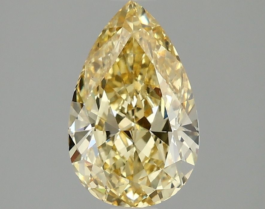 Loose Diamond - PEAR 2.02ct Fancy Intense Yellow VS1: Loose Diamond - PEAR 2.02ct Fancy Intense Yellow VS1 Source: This is a real non-mined Diamond that has been grown in a lab Shape: PEAR Carats: 2.02 Color: Fancy Intense Yellow Certification: IGI