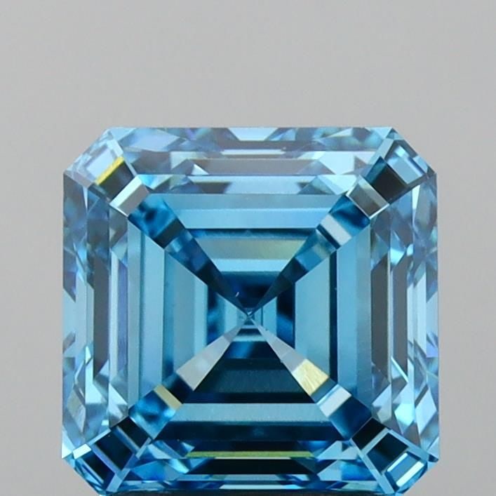 Loose Diamond - ASSCHER 2.07ct Fancy Vivid Blue VVS2: Loose Diamond - ASSCHER 2.07ct Fancy Vivid Blue VVS2 Source: This is a real non-mined Diamond that has been grown in a lab Shape: ASSCHER Carats: 2.07 Color: Fancy Vivid Blue Certification: IGI
