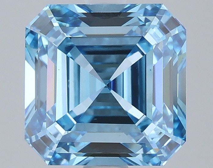 Loose Diamond - ASSCHER 3.03ct Fancy Vivid Blue VS1: Loose Diamond - ASSCHER 3.03ct Fancy Vivid Blue VS1 Source: This is a real non-mined Diamond that has been grown in a lab Shape: ASSCHER Carats: 3.03 Color: Fancy Vivid Blue Certification: IGI Video: