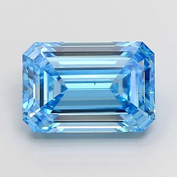 Loose Diamond - EMERALD 2.0ct Fancy Vivid Blue VS1: Loose Diamond - EMERALD 2.0ct Fancy Vivid Blue VS1 Source: This is a real non-mined Diamond that has been grown in a lab Shape: EMERALD Carats: 2.0 Color: Fancy Vivid Blue Certification: IGI Video: