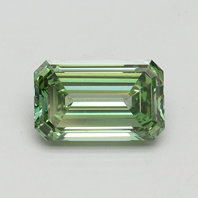Loose Diamond - EMERALD 1.01ct Fancy Vivid Green VS1: Loose Diamond - EMERALD 1.01ct Fancy Vivid Green VS1 Source: This is a real non-mined Diamond that has been grown in a lab Shape: EMERALD Carats: 1.01 Color: Fancy Vivid Green Certification: IGI Video