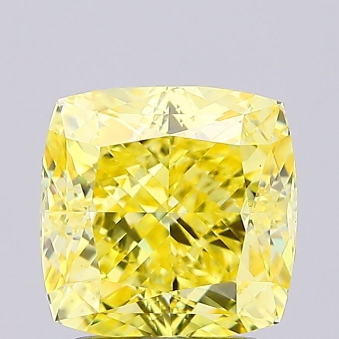 Loose Diamond - CUSHION MODIFIED 2.39ct Fancy Intense Yellow VS1: Loose Diamond - CUSHION MODIFIED 2.39ct Fancy Intense Yellow VS1 Source: This is a real non-mined Diamond that has been grown in a lab Shape: CUSHION MODIFIED Carats: 2.39 Color: Fancy Intense Yellow 