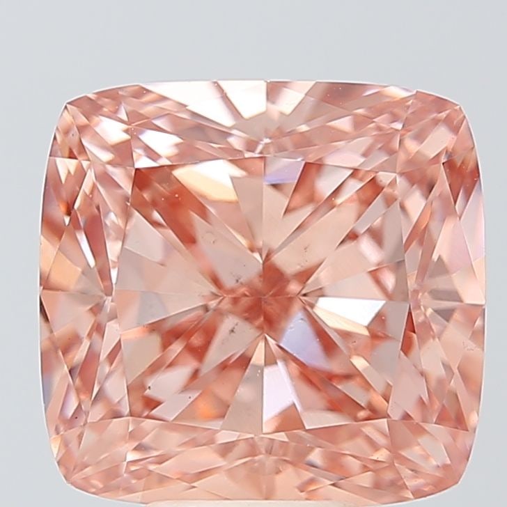 Loose Diamond - CUSHION BRILLIANT 8.53ct Fancy Vivid Brownish Pink VS2: Loose Diamond - CUSHION BRILLIANT 8.53ct Fancy Vivid Brownish Pink VS2 Source: This is a real non-mined Diamond that has been grown in a lab Shape: CUSHION BRILLIANT Carats: 8.53 Color: Fancy Vivid Br
