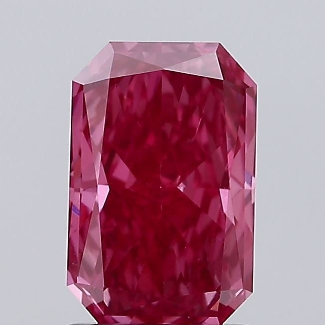 Loose Diamond - RADIANT 1.55ct Fancy Vivid Pink VS1: Loose Diamond - RADIANT 1.55ct Fancy Vivid Pink VS1 Source: This is a real non-mined Diamond that has been grown in a lab Shape: RADIANT Carats: 1.55 Color: Fancy Vivid Pink Certification: IGI Video: