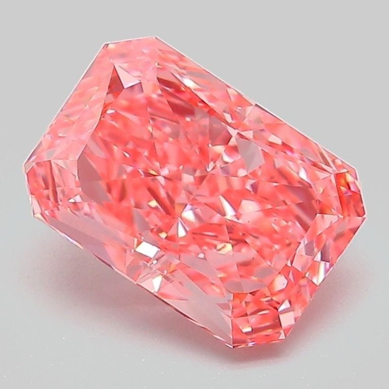 Loose Diamond - RADIANT 2.1ct Fancy Vivid Pink VS1: Loose Diamond - RADIANT 2.1ct Fancy Vivid Pink VS1 Source: This is a real non-mined Diamond that has been grown in a lab Shape: RADIANT Carats: 2.1 Color: Fancy Vivid Pink Certification: IGI Video: