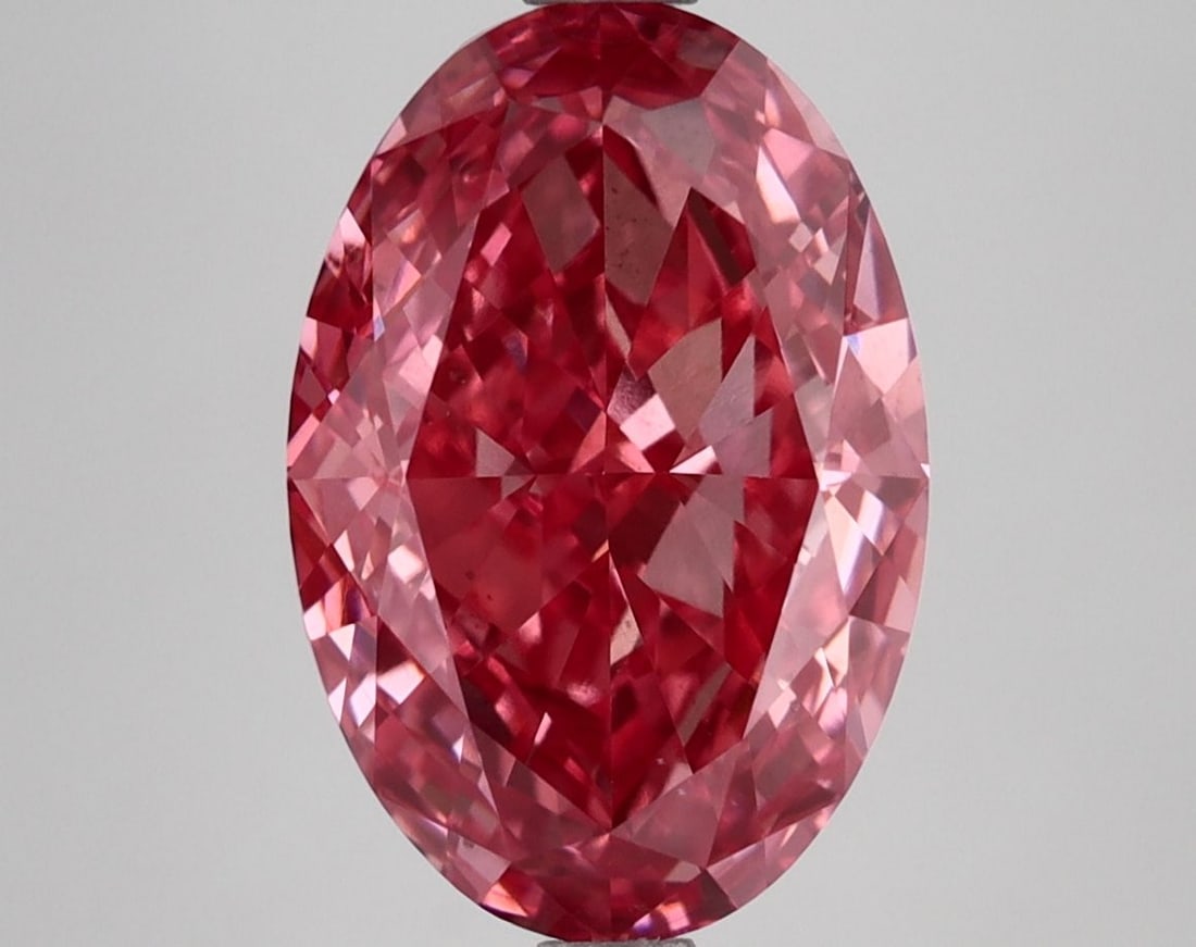 Loose Diamond - OVAL 4.67ct Fancy Vivid Pink VS2: Loose Diamond - OVAL 4.67ct Fancy Vivid Pink VS2 Source: This is a real non-mined Diamond that has been grown in a lab Shape: OVAL Carats: 4.67 Color: Fancy Vivid Pink Certification: IGI Video: