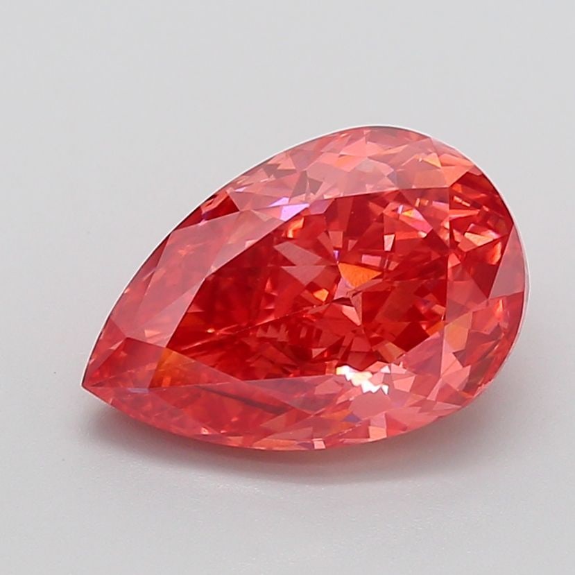 Loose Diamond - PEAR 5.36ct Fancy Vivid Orangey Pink VS2: Loose Diamond - PEAR 5.36ct Fancy Vivid Orangey Pink VS2 Source: This is a real non-mined Diamond that has been grown in a lab Shape: PEAR Carats: 5.36 Color: Fancy Vivid Orangey Pink Certification: I