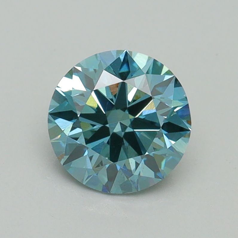 Ideal Loose Diamond - ROUND 1.01ct Fancy Vivid Green Blue VS1: Ideal Loose Diamond - ROUND 1.01ct Fancy Vivid Green Blue VS1 Source: This is a real non-mined Diamond that has been grown in a lab Shape: ROUND Carats: 1.01 Color: Fancy Vivid Green Blue Certificatio