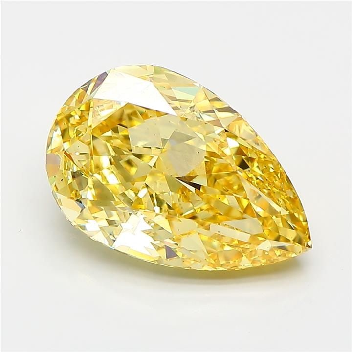 Loose Diamond - PEAR 5.46ct Fancy Vivid Yellow VS2: Loose Diamond - PEAR 5.46ct Fancy Vivid Yellow VS2 Source: This is a real non-mined Diamond that has been grown in a lab Shape: PEAR Carats: 5.46 Color: Fancy Vivid Yellow Certification: IGI Video: