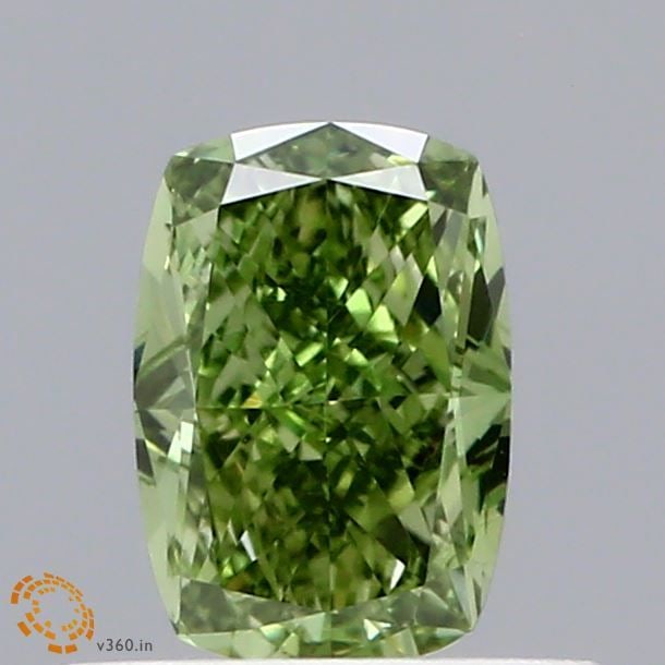 Loose Diamond - CUSHION BRILLIANT 0.53ct Fancy Vivid Green VVS2: Loose Diamond - CUSHION BRILLIANT 0.53ct Fancy Vivid Green VVS2 Source: This is a real non-mined Diamond that has been grown in a lab Shape: CUSHION BRILLIANT Carats: 0.53 Color: Fancy Vivid Green Cer