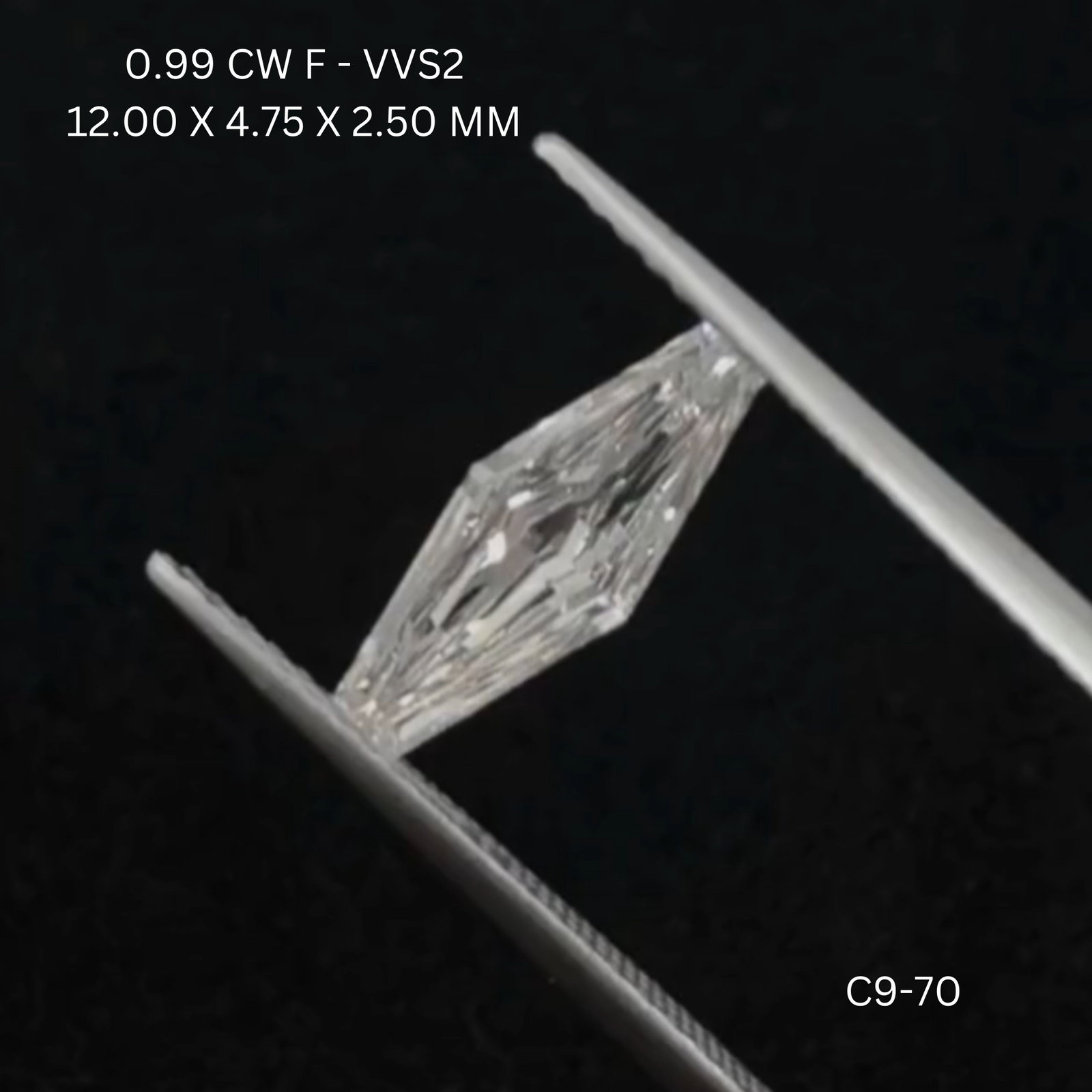Loose Diamond - SHIELD 0.99ct F VVS2: Loose Diamond - SHIELD 0.99ct F VVS2 Source: This is a real non-mined Diamond that has been grown in a lab Shape: SHIELD Carats: 0.99 Color: F Clarity: VVS2 Certification: NONE Video: