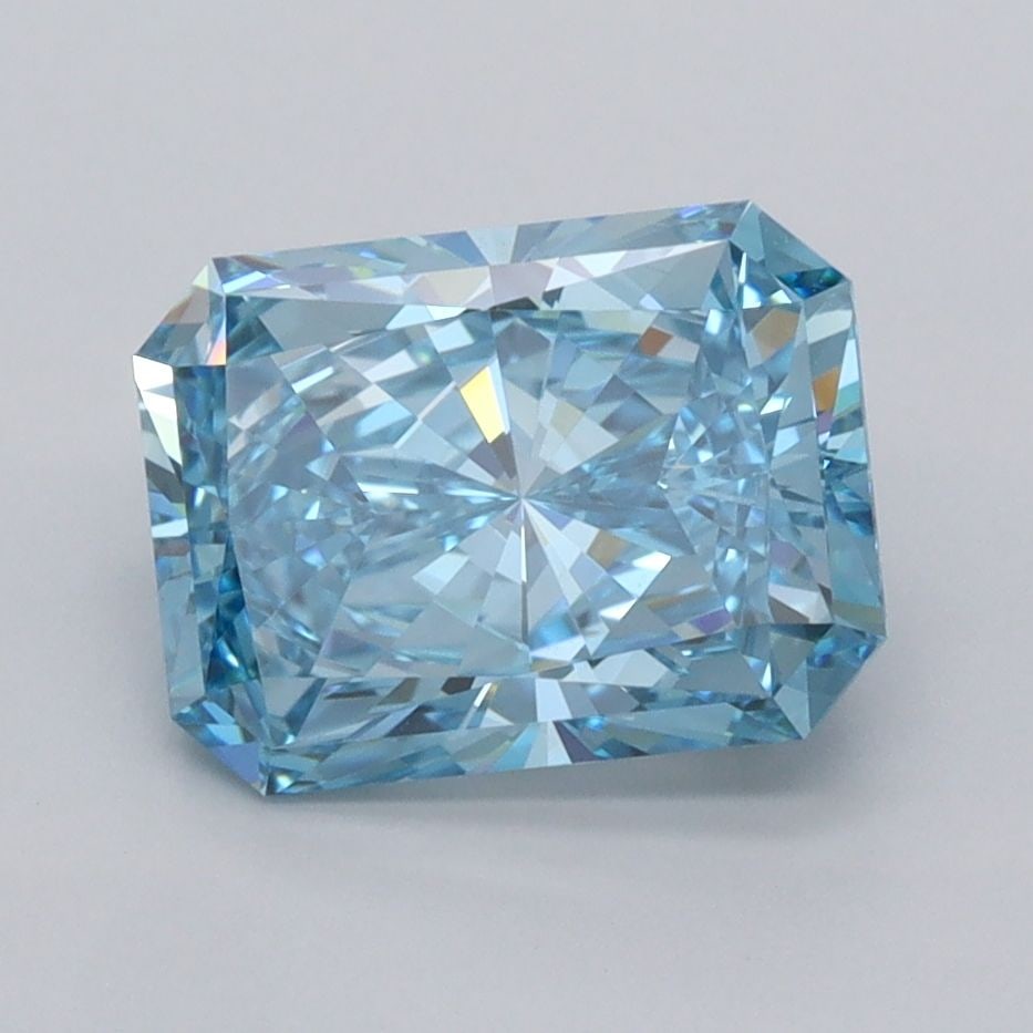 Loose Diamond - RADIANT 2.51ct Fancy Vivid Blue VS2: Loose Diamond - RADIANT 2.51ct Fancy Vivid Blue VS2 Source: This is a real non-mined Diamond that has been grown in a lab Shape: RADIANT Carats: 2.51 Color: Fancy Vivid Blue Certification: IGI Video: